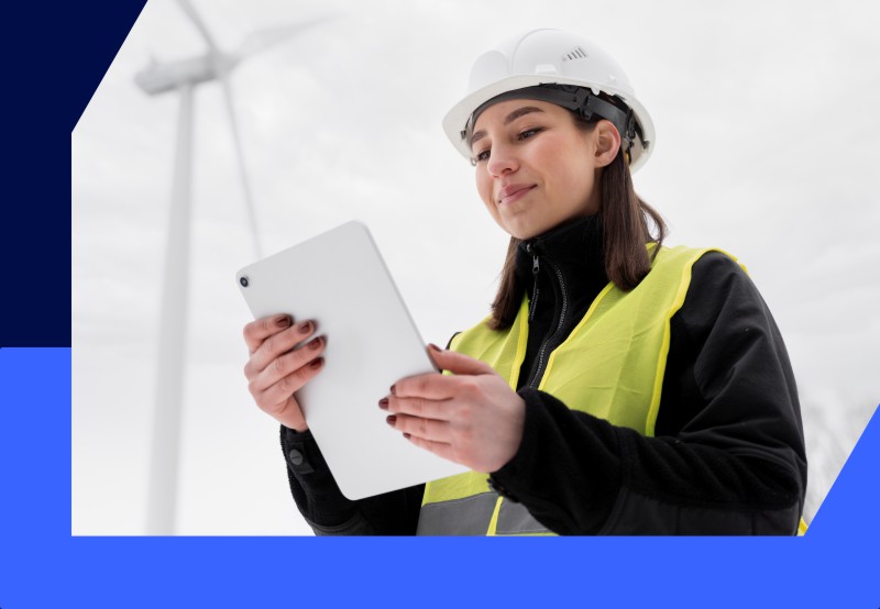 Engenheira analisando dados
