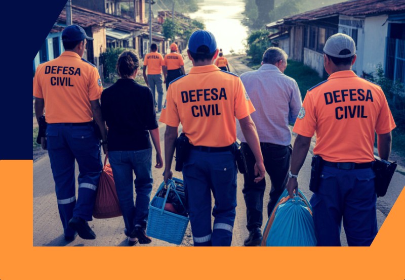 Equipe Defesa Civil em ação